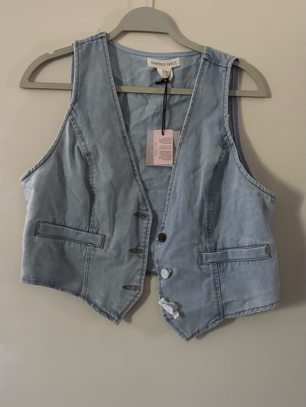 Happily Grey Denim Vest